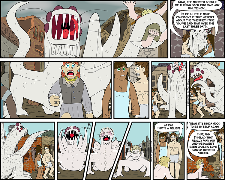 What a twist it would have been if that HAD been just some random monster with no connection to Maiz, though, eh? Comic strip for March 24 2024.