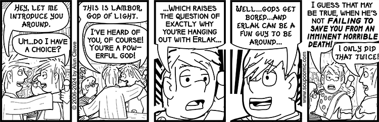 Don't worry, though. He'll definitely do it again. Comic strip for April 20 2024.