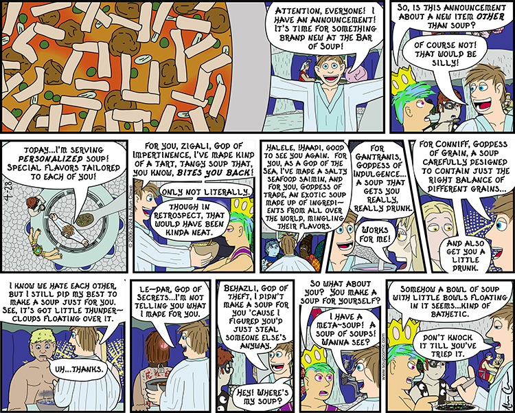 "Actually, even if you do try it, I'd still prefer you not knock it." Comic strip for April 28 2024.